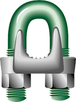 G-6240 Green Pin Wire Rope Clip Type B Product Illustration